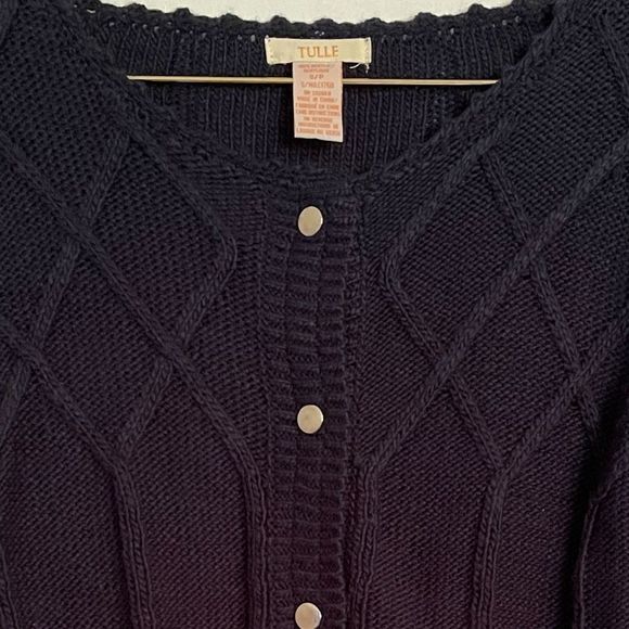 TulleāNavy ButtonĀ UpāCardigan - Picture 4 of 8